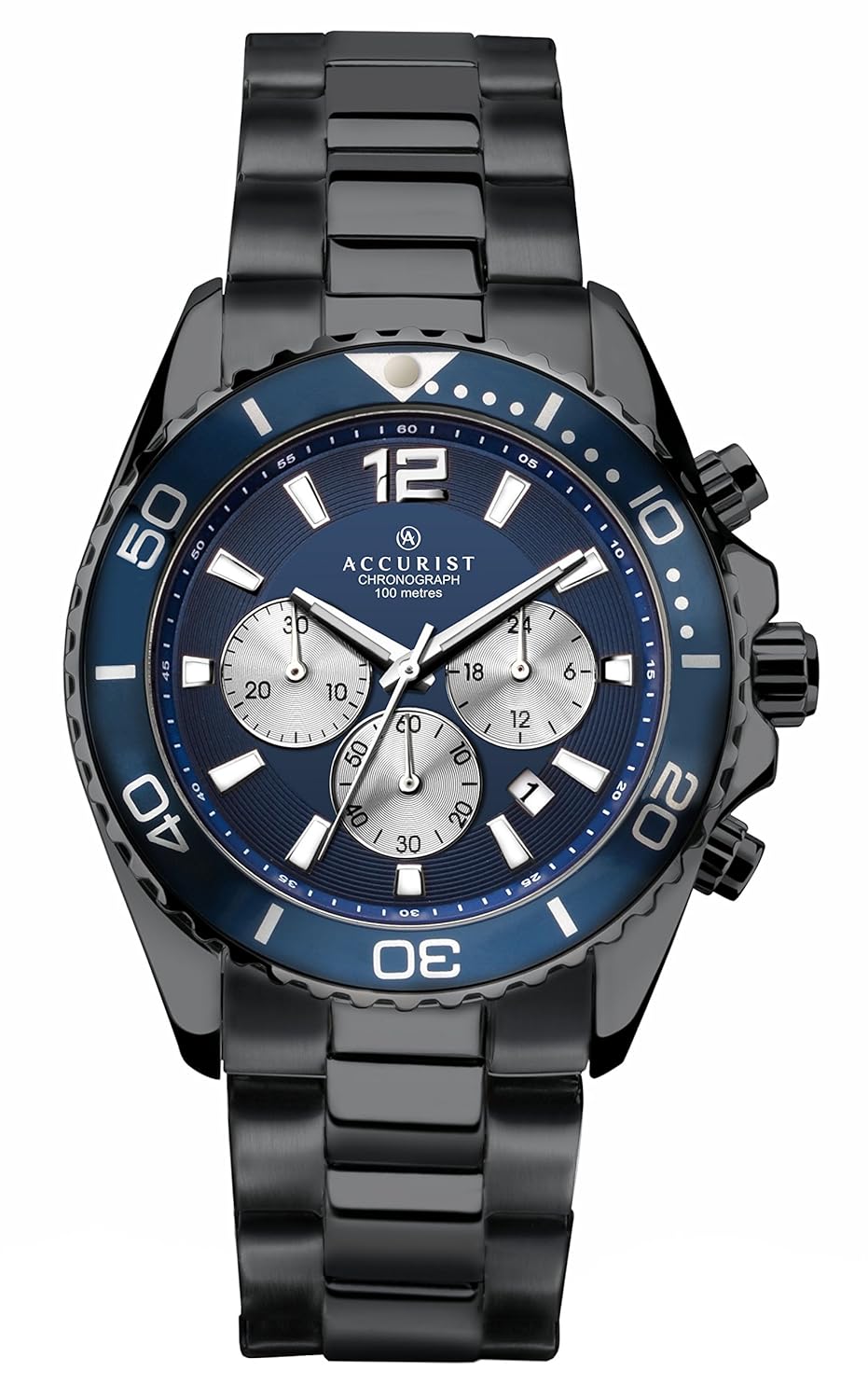 Accurist Men's Quartz Watch with Blue Dial Chronograph Display and