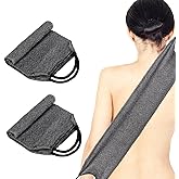2Pcs Exfoliating Back Scrubber with Handles Body Scrubber Towel for Shower Nylon Back Exfoliator Washcloth Washer for Men Women (Gray)
