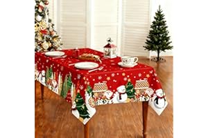 GLSY 3 Pcs Christmas Tablecloth - Snowman Christmas Table Cover, Disposable Plastic Rectangle Xmas Snowman Party Table Cloths for Christma Tables Decorations and Party Supplies, 54 x 108 Inch