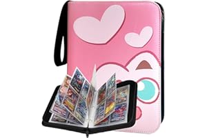 COLTUM Trading Card Binder for TCG Cards, Card Holder with Removable Sleeves,Collection Case Book Display Storage Carrying Toy Gift for Kids Playing Trading Card Games (Pink, 440 Pockets)