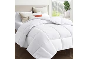 Minoroty King Comforter Duvet Insert - All Season Down Alternative Quilted Bed Comforters King Size with Corner Tabs - Machine Washable - White