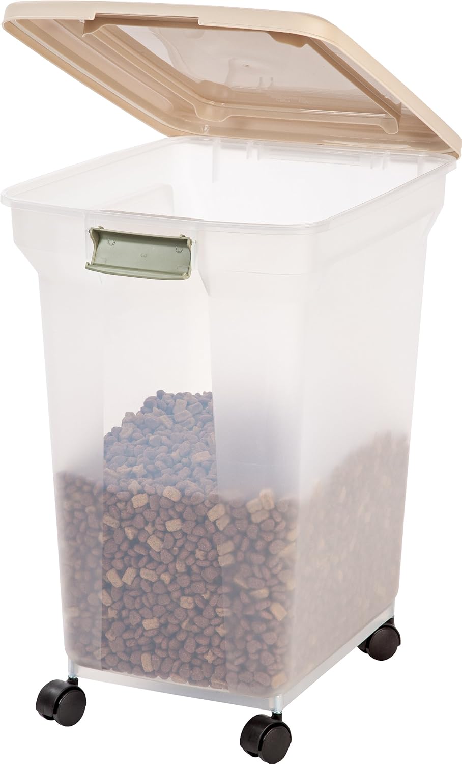 IRIS Premium Airtight Pet Food Storage Container, 55-Pounds, Almond : Pet Food Storage Products : Pet Supplies