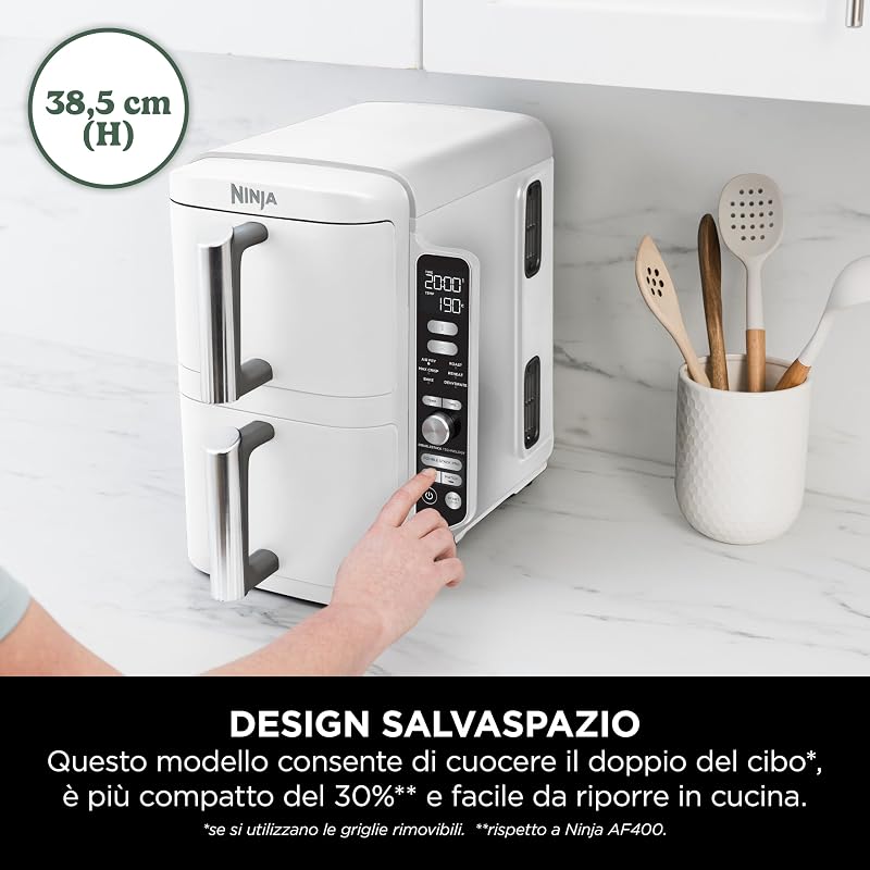 Double Stack XL, Friggitrice ad Aria Verticale, 9,5L, Bianco