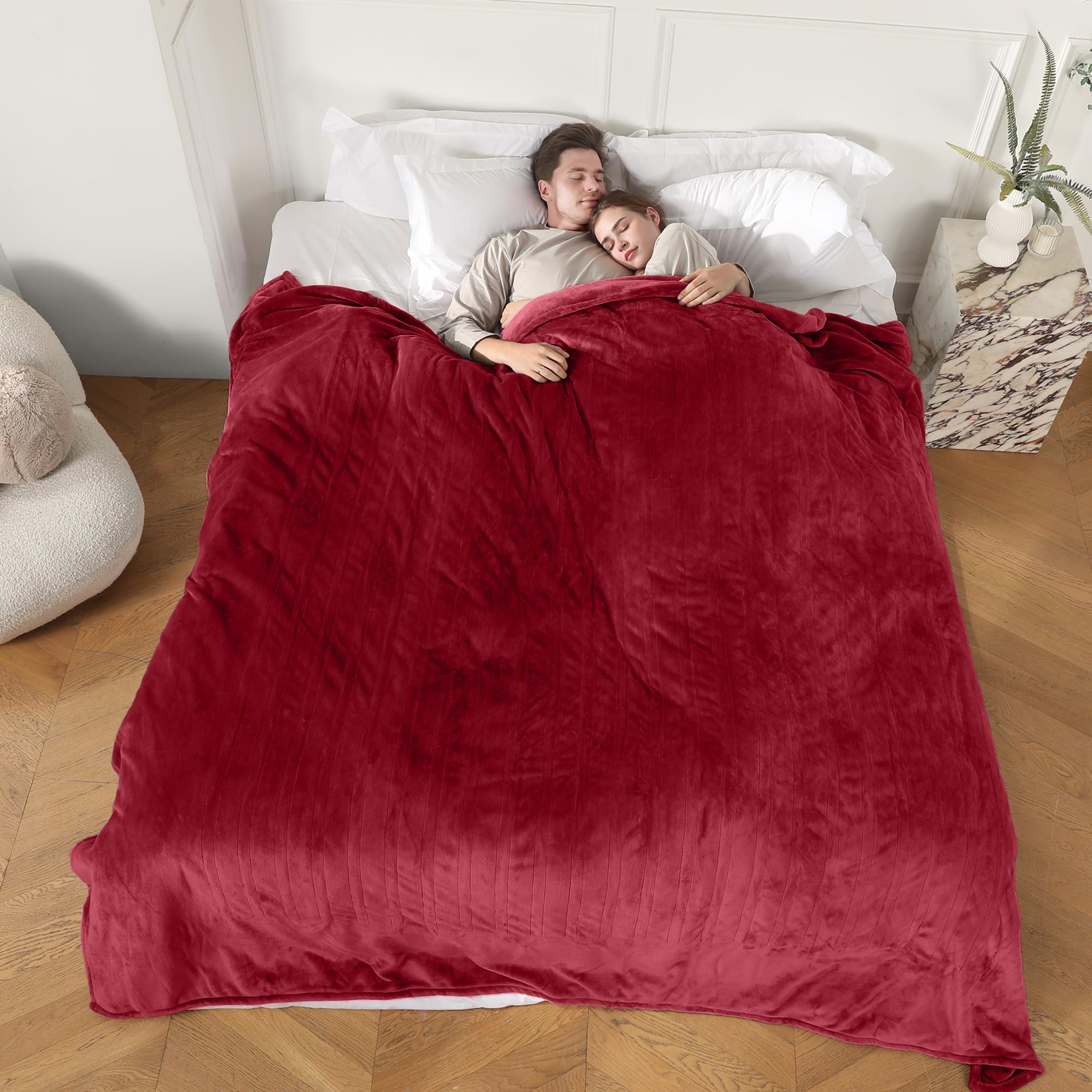 Photo 1 of COZYTY Heated Blanket Electric Blanket King Size, Super Soft Cozy Upgraded Flannel Fast Heating Blanket Dual Control with 5 Heating Levels & 10 Hours Auto Off, Machine Washable, 100" x 90", Burgundy