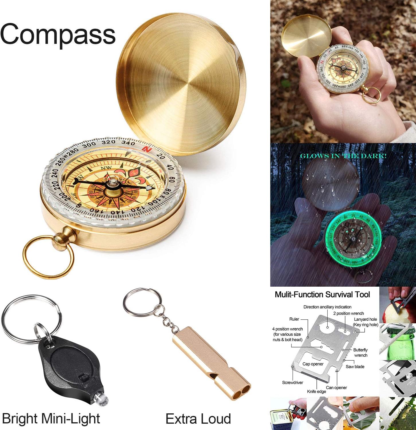 Survival gear and equipment, survival kit 30 in 1, Cool Camping Hiking Hunting Fishing gifts for men dad Husband Father boy Friend - - 