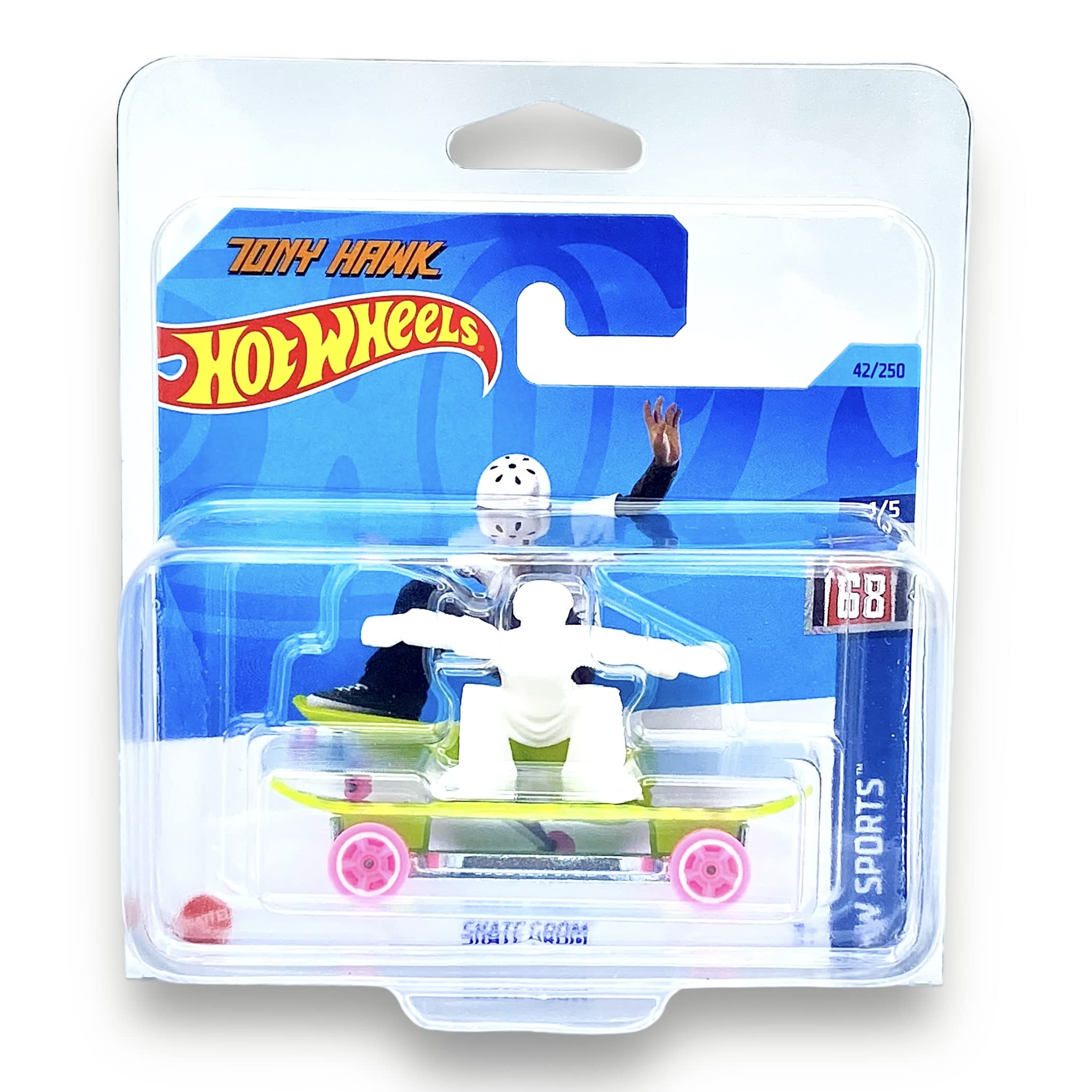 Hot Wheels Skate Grom (White, Green & Pink) 1/5 HW Sports - 2023-42/250 (Short Card) - COMES IN A KLAS CAR KEEPER PROTECTIVE COLLECTORS CASE - HKK42