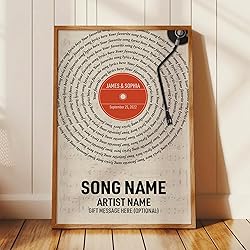 First Dance Song Lyrics Gift UNFRAMED Poster