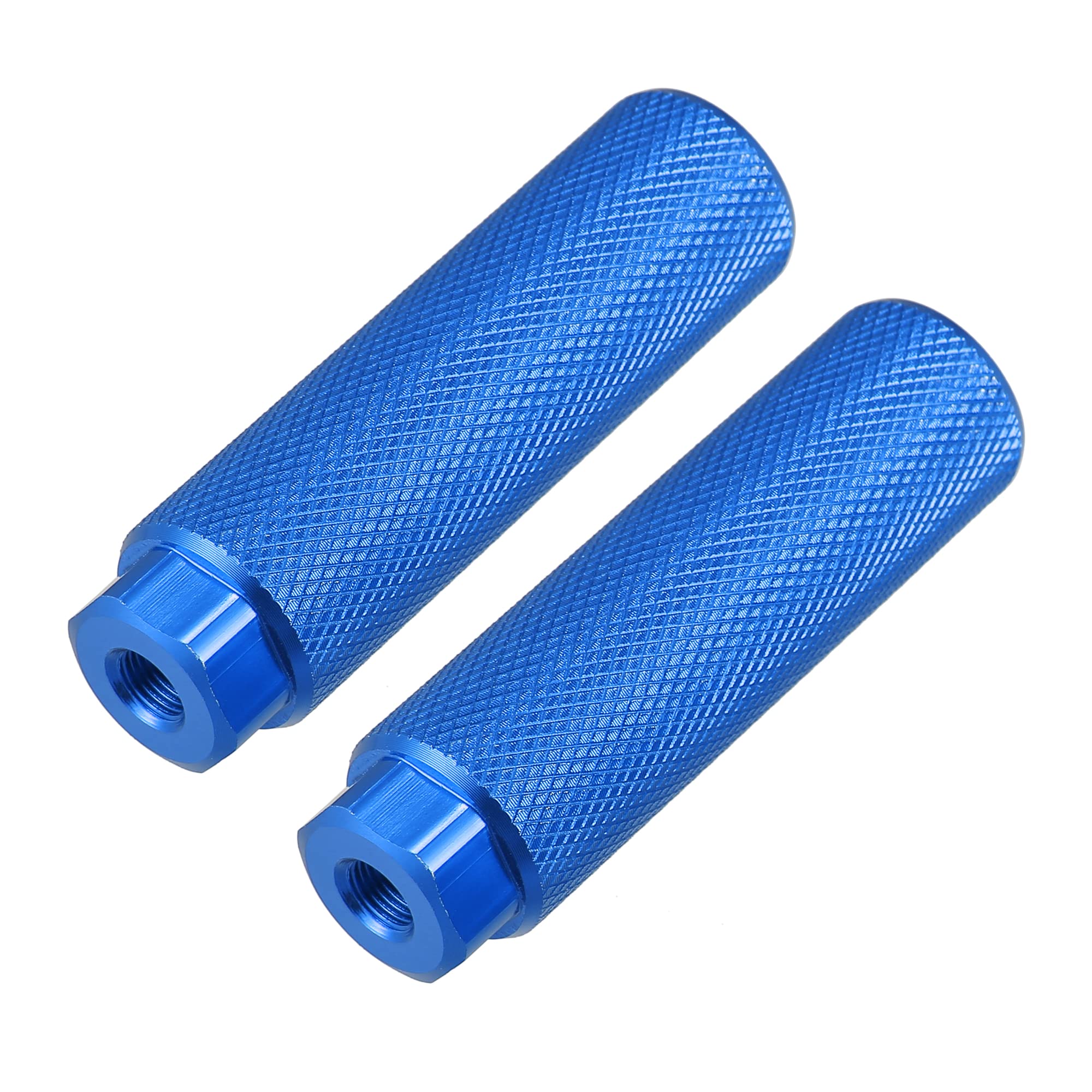 X AUTOHAUX Pair Rear Foot Pegs Footrests Blue for Bicycle Fit 3/8 Inch Axles