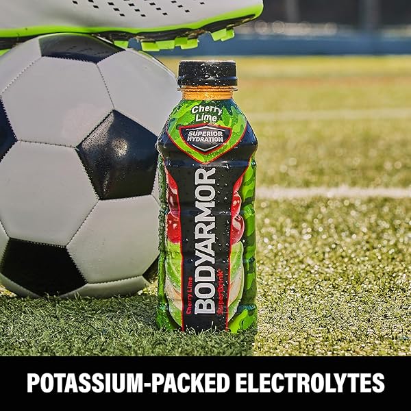 BODYARMOR SPORTS DRINK SPORTS BEVERAGE, CHERRY LIME, COCONUT WATER HYDRATION, NATURAL FLAVORS WITH VITAMINS, POTASSIUM-PACKED ELECTROLYTES, PERFECT FOR ATHLETES, 16 FL OZ (PACK OF 12)