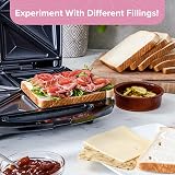 Quest 4 Slice Toastie Maker 1100W Non-Stick Cool Touch Handle Locking Clip view 6