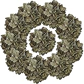 7.1''Coffee Hydrangea Artificial Flowers,10Pcs Artificial Silk Hydrangea Heads,81 Petals Faux Hydrangea Flowers Heads with Stems for Home Wedding Baby Shower Decor(Coffee)
