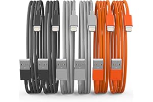 QIRUOZ [Apple MFi Certified] iPhone Charger, 6Pack(3/3/6/6/6/10 FT) Lightning Cable Apple Charging Cable Fast Charging High Speed USB Cable Compatible iPhone 14/13/12/11 Pro Max/XS MAX/XR/XS/X/8-multicolor