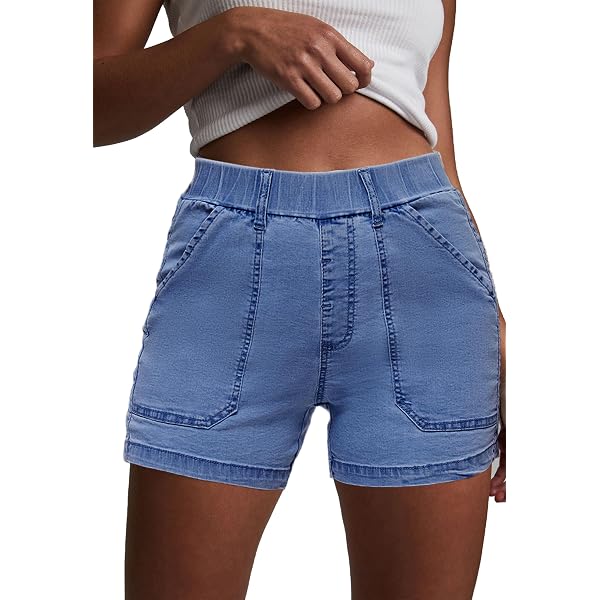 Jean Shorts For Women Women's High Waist Cargo Jean Shorts - Y2K Stretch Denim Summer Shorts Goth Shorts
