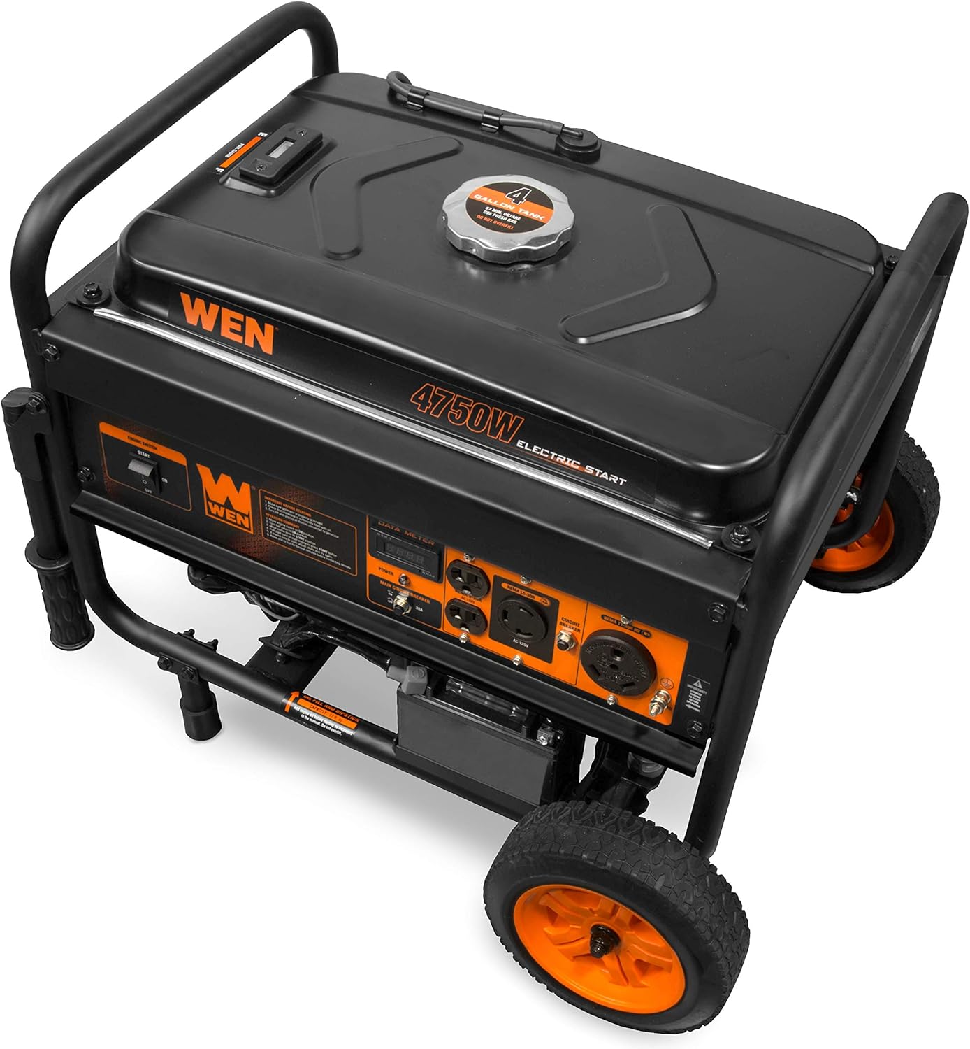 WEN 56475 4750-Watt Portable Generator with Electric Start and Wheel Kit : Garden & Outdoor