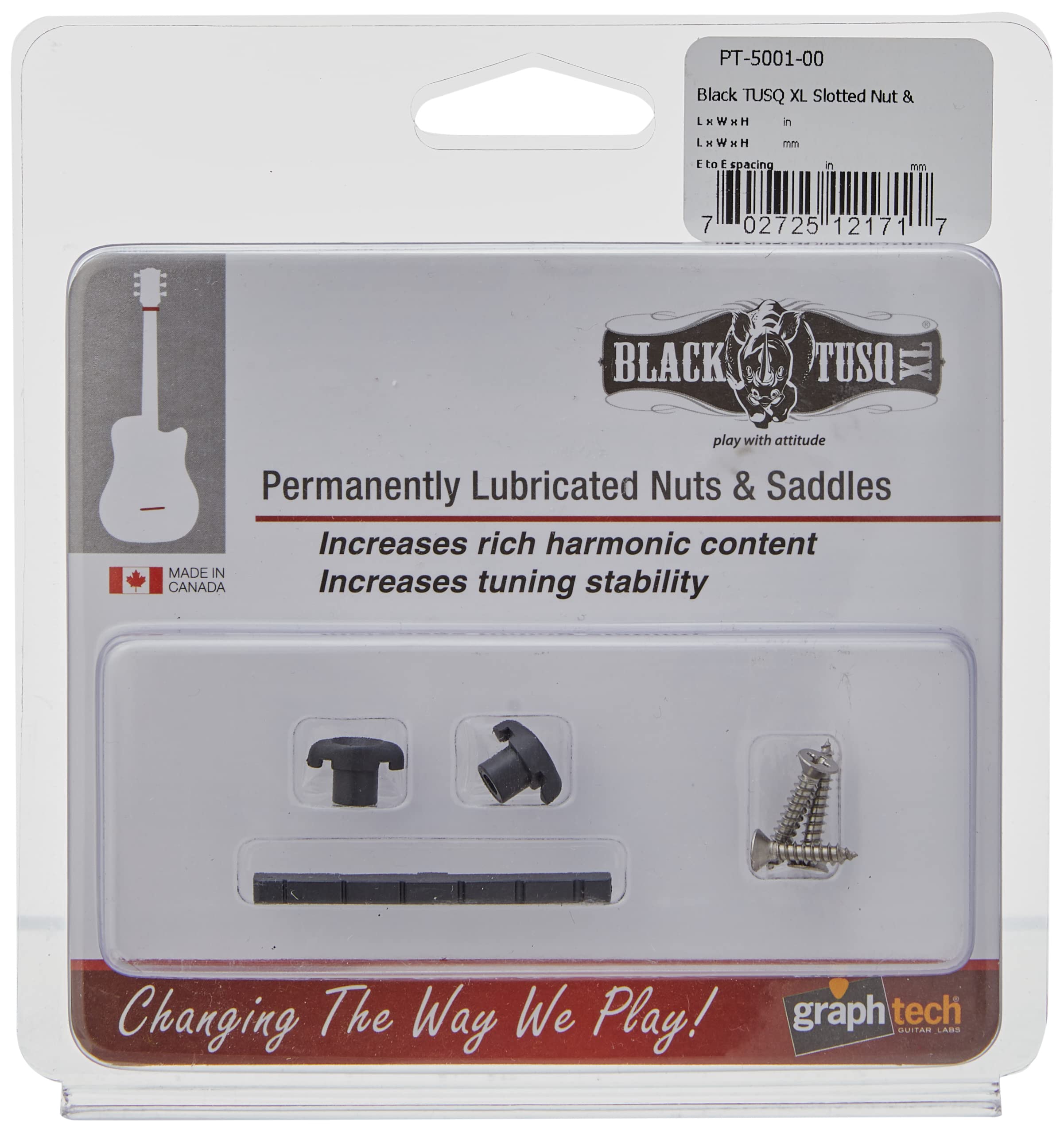 Graphtech Black Tusq Xl Nut - Slotted Nut And Retainer Pak