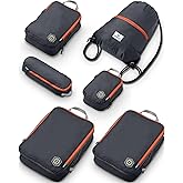 Extra Large Compression Packing Cube 6 Piece Set for Travel and Check Luggage by TRIPPED Travel Gear
