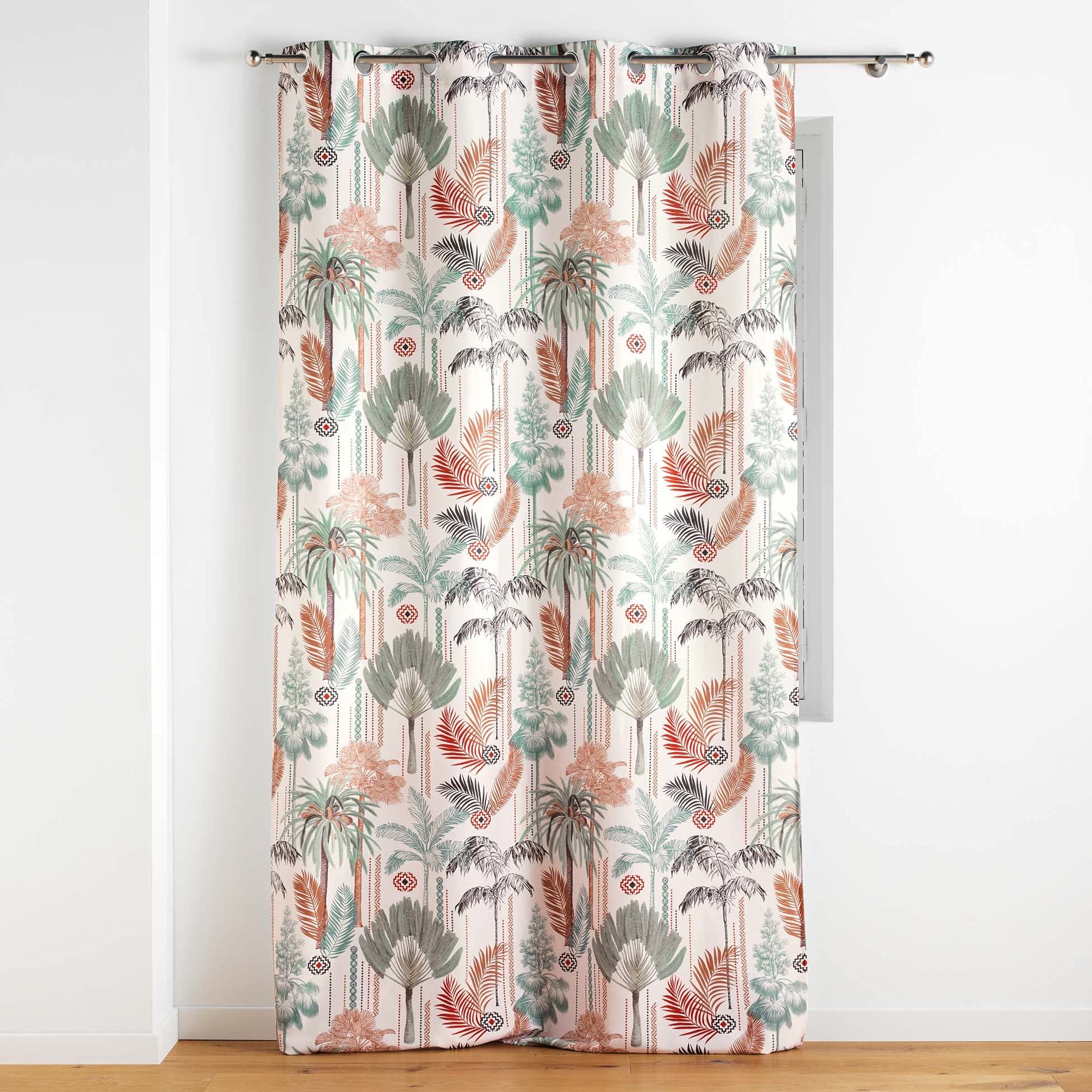 Douceur d'Interieur 140 x 260 cm Eyelet Curtains, Green