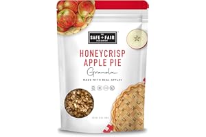 THE SAFE + FAIR FOOD COMPANY Safe + Fair Honeycrisp Apple Pie Granola – Gluten-Free, Vegan & Plant-Based Snack with Real Honeycrisp Apples, Whole Grains, Non-GMO, Kosher, No Preservatives - 12oz