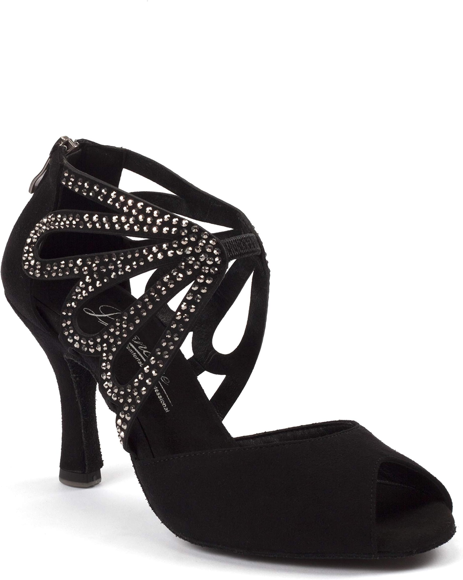Dancine Butterfly Ballroom Latin Salsa Tango Dance Shoes,Signature Collection,3.3"/8.5cm