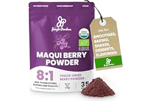 Jungle Powders Maqui Berry Powder Organic 5 Ounce Bag, Maqui Berry Extract from Whole Berries, Antioxidant-Rich Maqui Berries Powder for Smoothies, Superfood for Baking, Coloring and Immune Support