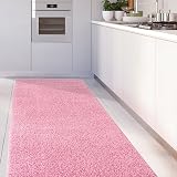THE RUGS Pink Shaggy Living Room Rug 80x300 cm Soft 30 mm Polypropylene view 2