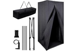 BBTEQEKN Portable Recording Booth, Foldable Vocal Booth with Travel Bag, Home Soundproof Recording Studio, for Voiceovers, Po