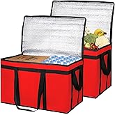 Bodaon Large 2-Pack Insulated Food Delivery Bag, XXXL Grocery Shopping/Catering/Pizza Cooler Bags, Rideshare Delivery Bag, Dashers Cold/Hot Styrofoam Carrier for Travel/Shopping/Catering/Car