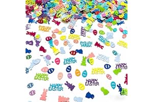 Eclatjoy 30g Easter Confetti - Colorful Bunny & Egg Shapes, Happy Easter Table Decor for Spring Party Celebrations