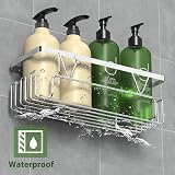 KEGII Shower Caddy Adhesive 4 Piece Stainless Steel with Toothbrush & Soap view 3