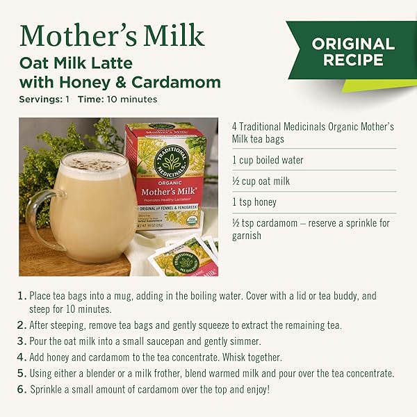 TRADITIONAL MEDICINALS ORGANIC MOTHER’S MILK WOMEN’S TEA 32 COUNT (PACK OF 1)