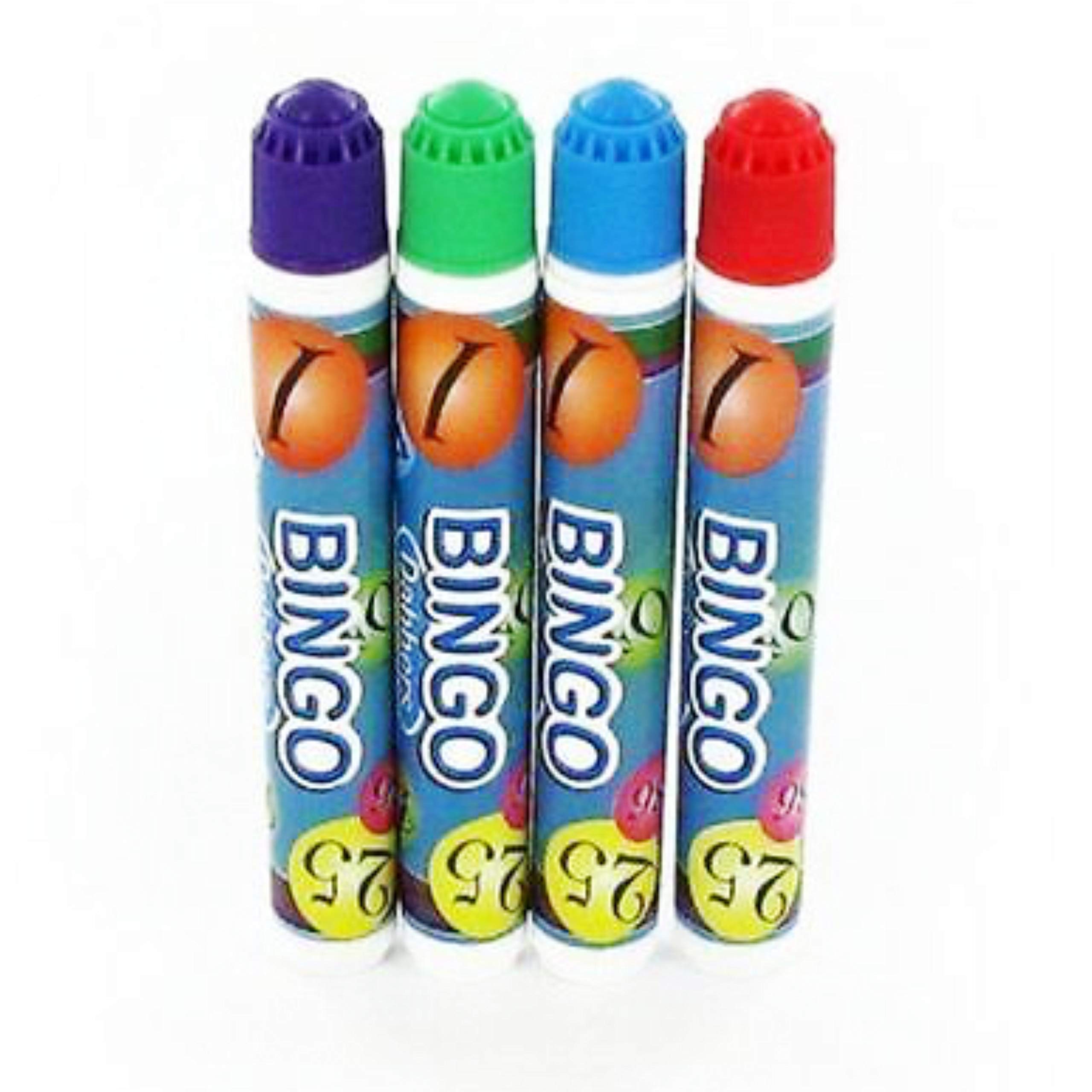 Bingo Dabbers Pack Of 4 For Kids Daubers Dawgs Purple Red Green & Blue Color Markers For Bingo Tickets For Children Kids Toddlers Perfect For A Regular Bingo Player