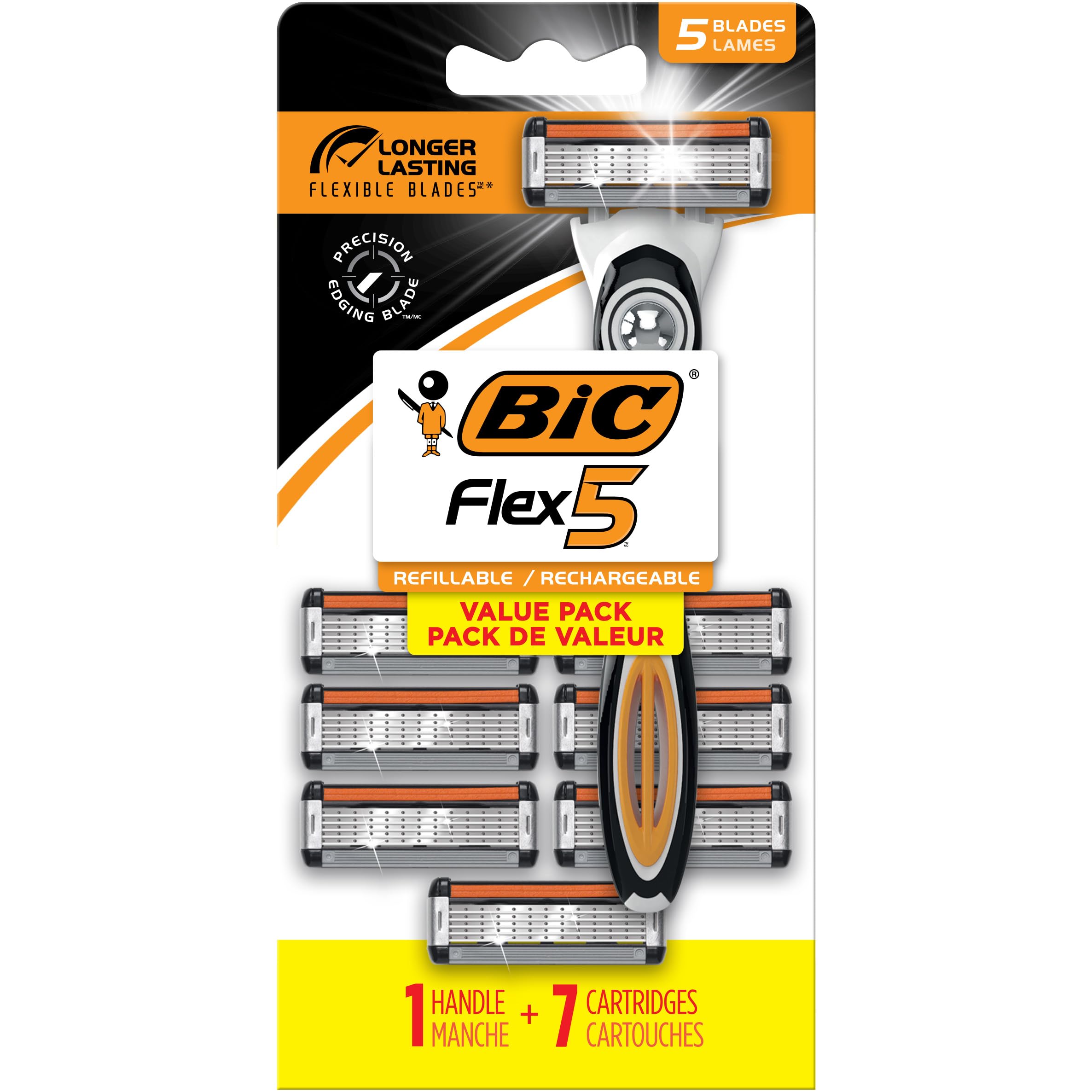 thumbnail image 2 of BIC Flex 3 Hybrid Razors - 6 Piece Set With 1 Handle & 5 Cartridges, Titanium Blades 2 of 13