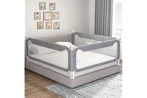 melafa365 Bed Rails for Toddlers 82.6''L, Extra Tall and Long Baby Bed Rail Guard,Toddler Bed Rail for King Size Bed,Cribs,Twin, Double, Full Size Queen Bed (1 Side:82.6''(L) ×27‘’(H))-Gray