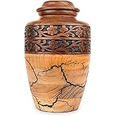 Wooden Urn for Ashes Adult Male or Female – Engraved Cremation Urn for Human Ashes – Memorial Burial Urn Box for Adults