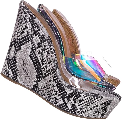 cork wedge with clear strap