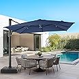 HOMSHADE 9X12FT Cantilever Patio Umbrella, Large Aluminum Rectangle Outdoor Offset Umbrella with 360-Degree Rotation, 5-Year Fade Resistance for Patio Outdoor Pool Deck Garden (Navy Blue)