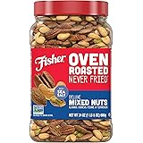 Fisher Snack Oven Roasted Never Fried Deluxe Mixed Nuts, 24 Ounces, Almonds, Cashews, Pecans, Pistachios, Made With Sea Salt,
