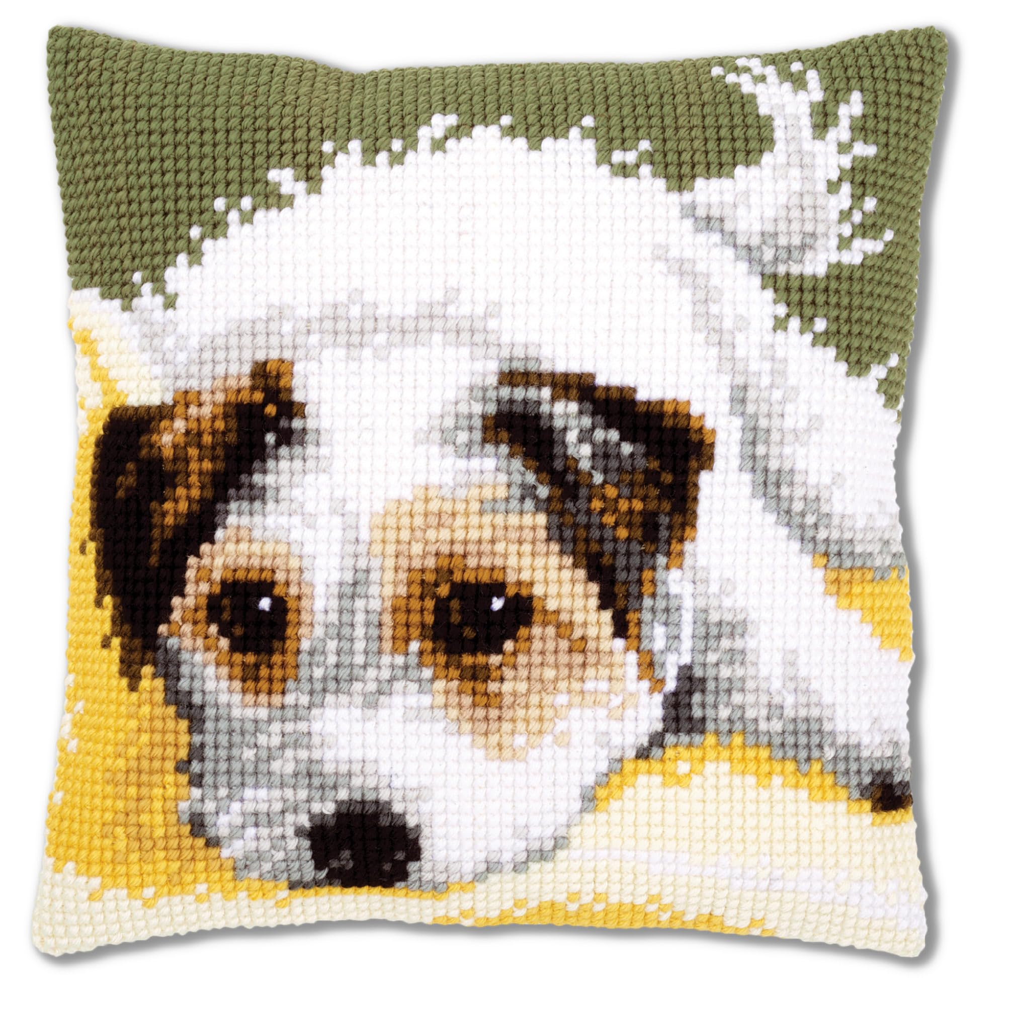 Vervaco Cross Stitch Kit: Cushion: Dog Wagging It's Tail, NA, 40 x 40cm