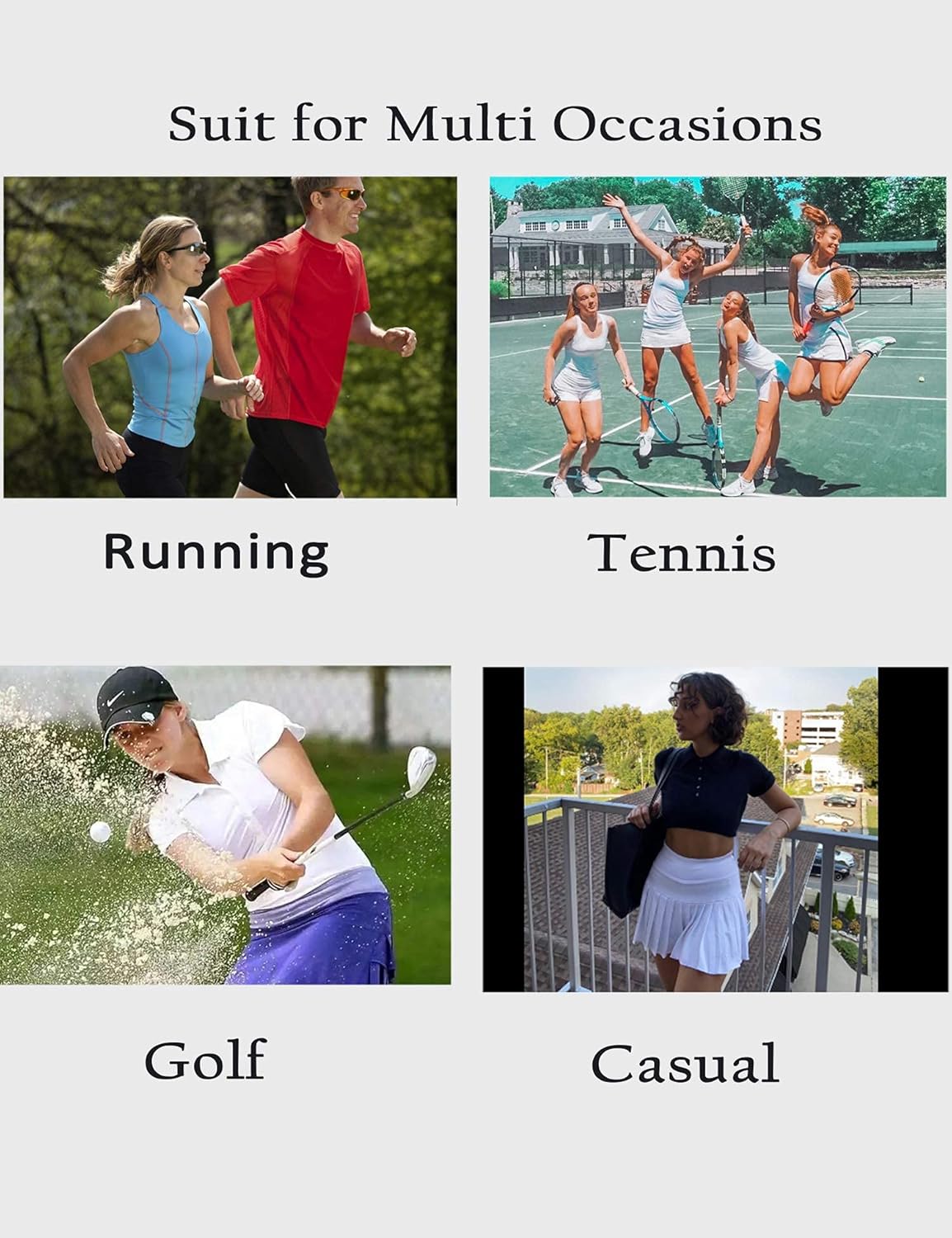 ADOME Tennis Skirts for Women Golf Skorts Skirts High Waisted Pleated Skirt with Liner Shorts: Clothing