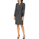 Le Suit Women's 3 Button Notch Collar Mini Diamond Jacquard