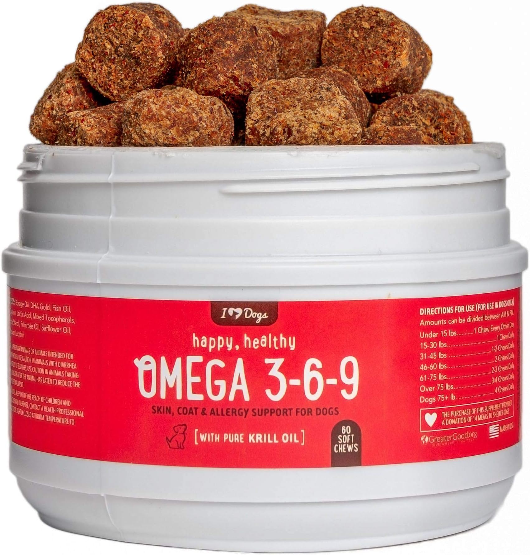 iHeartDogs Omega 369 for Dogs Skin and Coat Fish Oil Supplement for