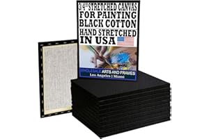 WHOLESALE ARTS AND FRAMES 18x24 6 PK 3/4" Black Stretched Extra Large Canvas for Painting. 13oz Black Canvas. Paint Art Canvases for Painting. Blank 18x24 Canvas, Cotton Artist Canvas for Oil Painting/Acrylic/etc. USA Made