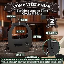 2 Pack Time Clock Durabile Black Ribbon for Amano