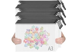 SUNEE Plastic Zipper Pouches 11x16in (Black, 18 Packs) Extra Large Zip File Bags for Office Supplies, Cosmetics, Travel Stora