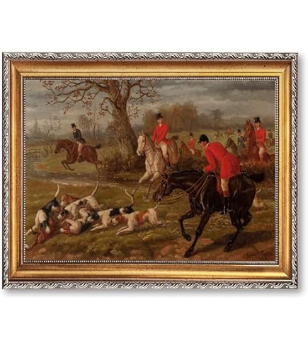 Amazon.com: ArtExpert Fox Hunting Scene by J.N. Sartorius - 18x12