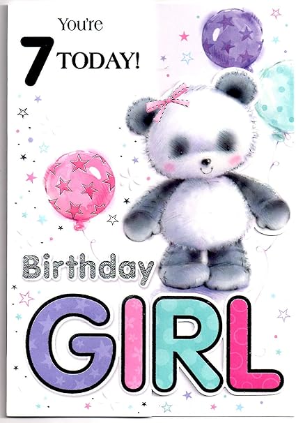 Biglietto Di Auguri Di Compleanno Per Bambine Di Sette Anni 7 Amazon It Cancelleria E Prodotti Per Ufficio