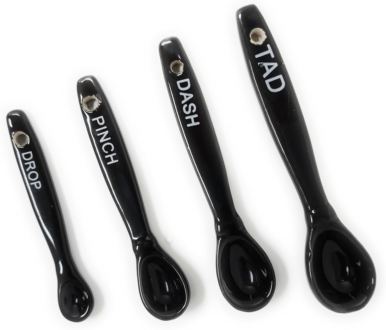 Temp-tations Fun Small Size Measuring Spoon Set - Tad, Dash, Pinch & Drop Spoons (Black)