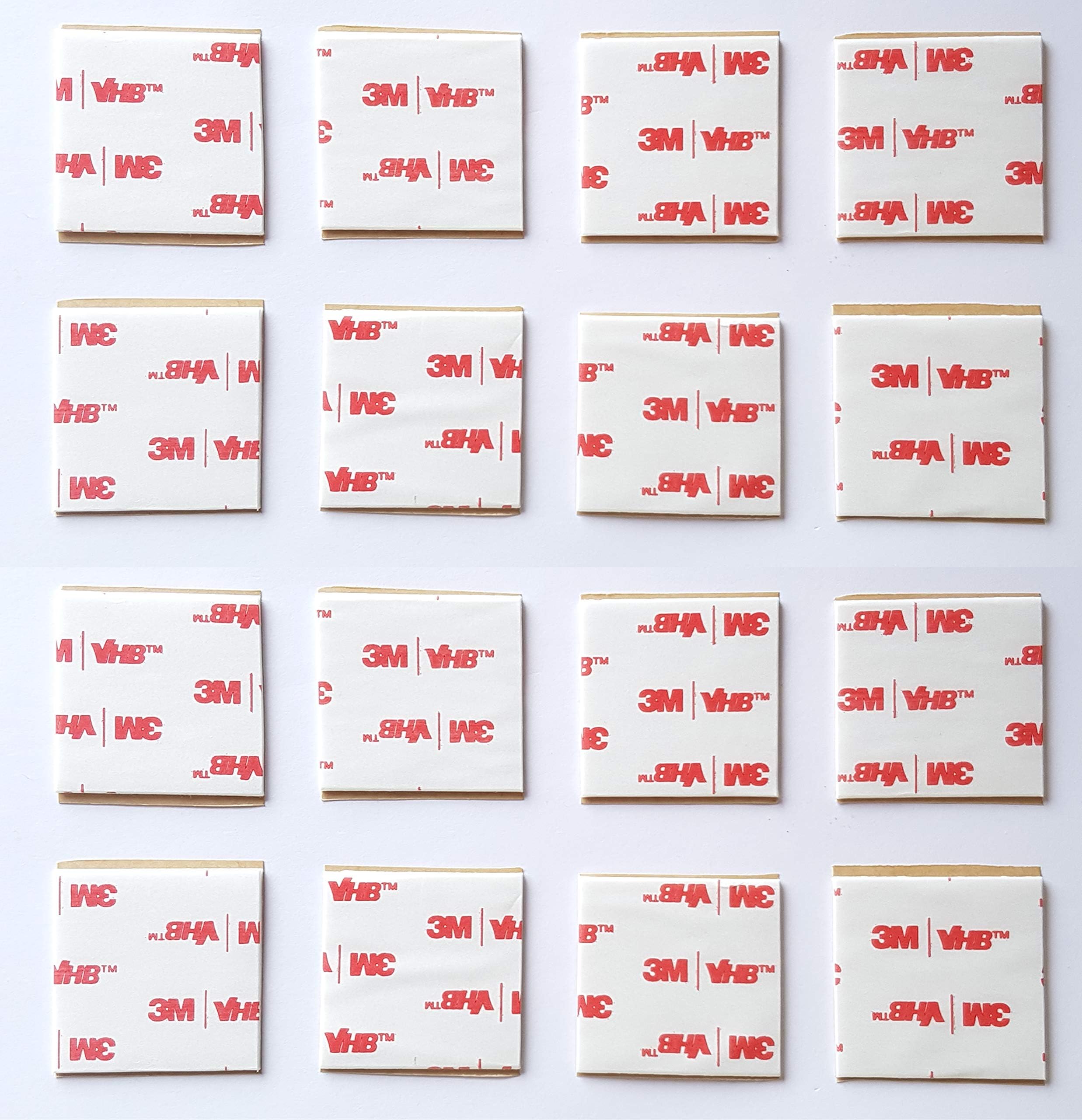 16 x White Double Sided Adhesive Foam Pads, Made by 3M | 40mm x40mm Squares