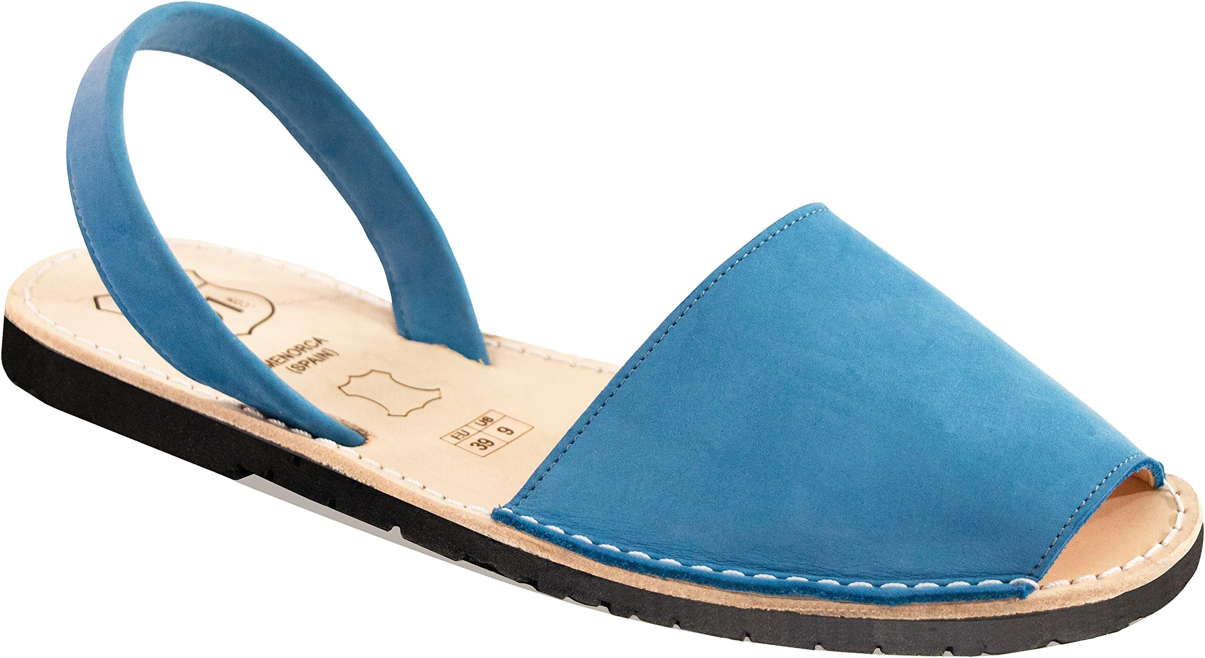 AVARCAS 101 Women's Flat Leather Sandals, Timeless Shoes Made by artisans in Spain