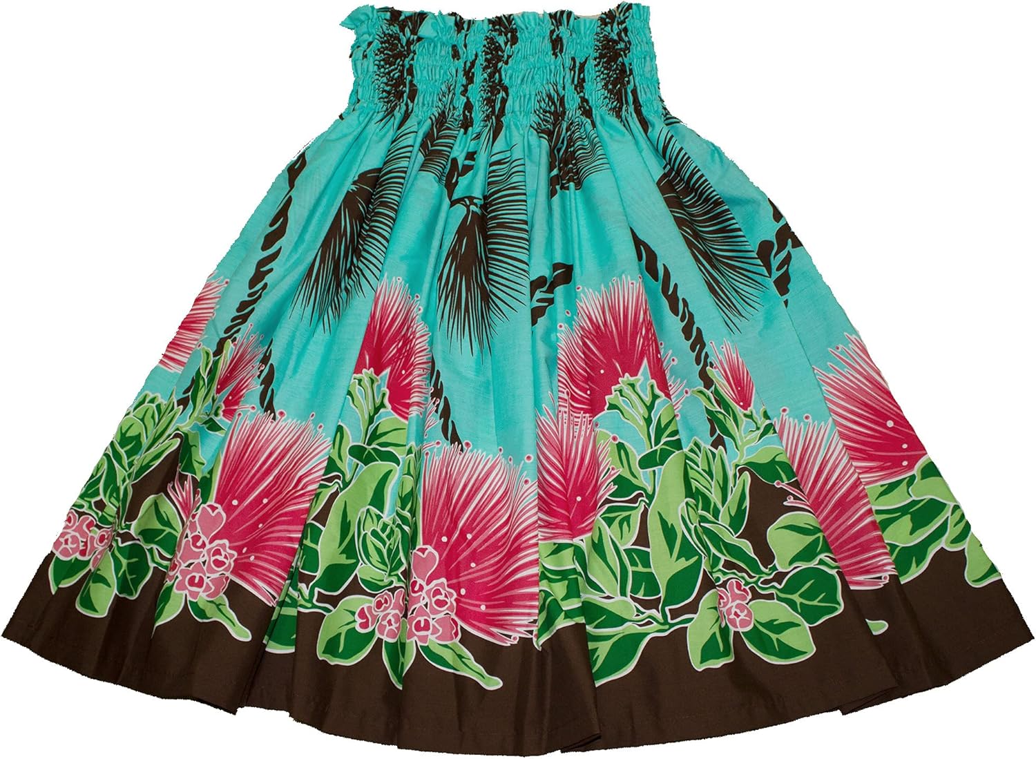 Hawaiian Pa'u Polynesian Hula Dance Skirt for Womens (Blue tapa) at